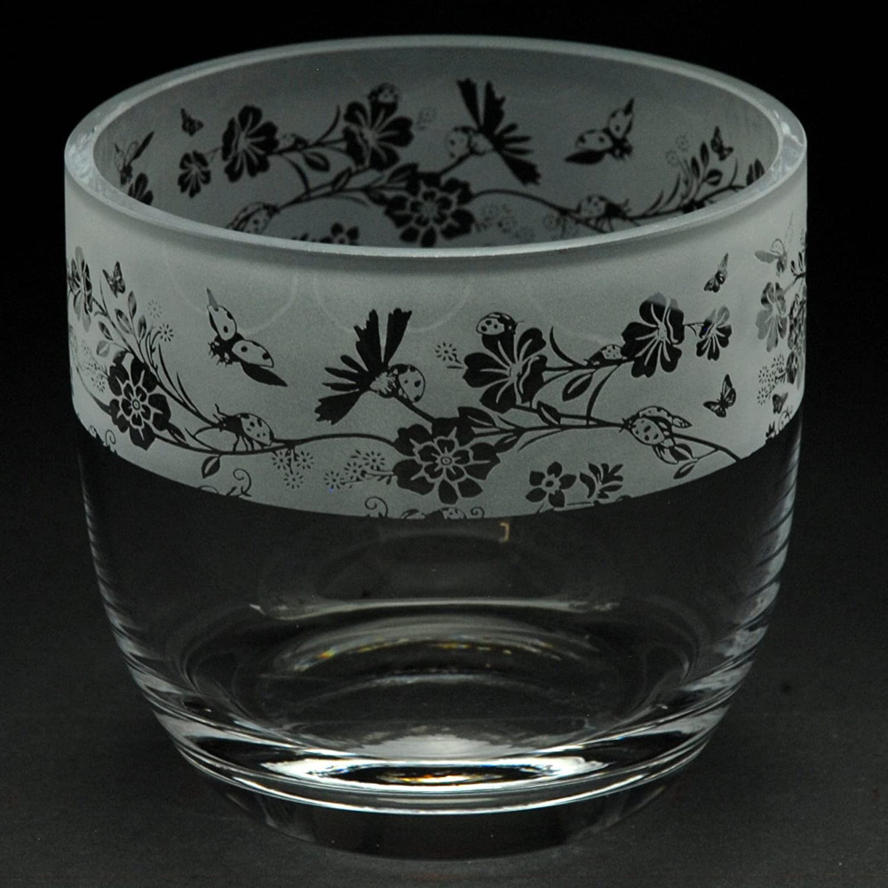 Animo Glass Candle Holder Decorative Hand Etched Animal Pot Gift Boxed Ladybird