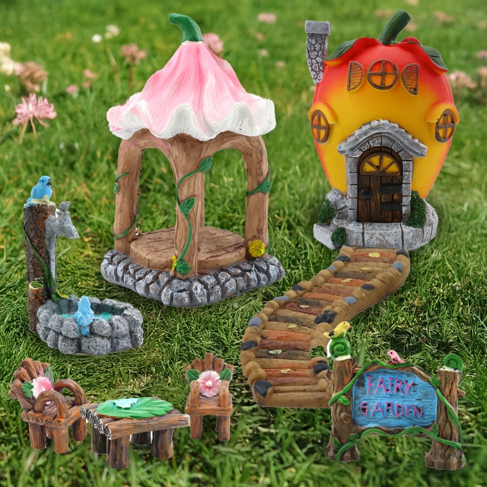Apple Fairy Garden Accessories Kit - Outdoor Fairy Garden Ornaments to Create an Enchanting Fairy Garden