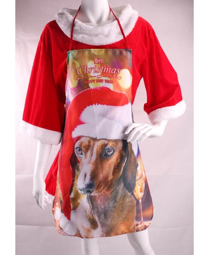 Click to view product details and reviews for Apron Red With Dog Christmas Decoration.