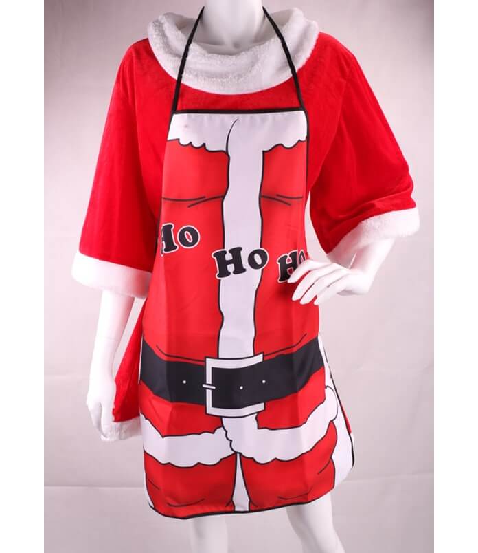 Click to view product details and reviews for Apron Red With Ho Ho Ho Decoration.