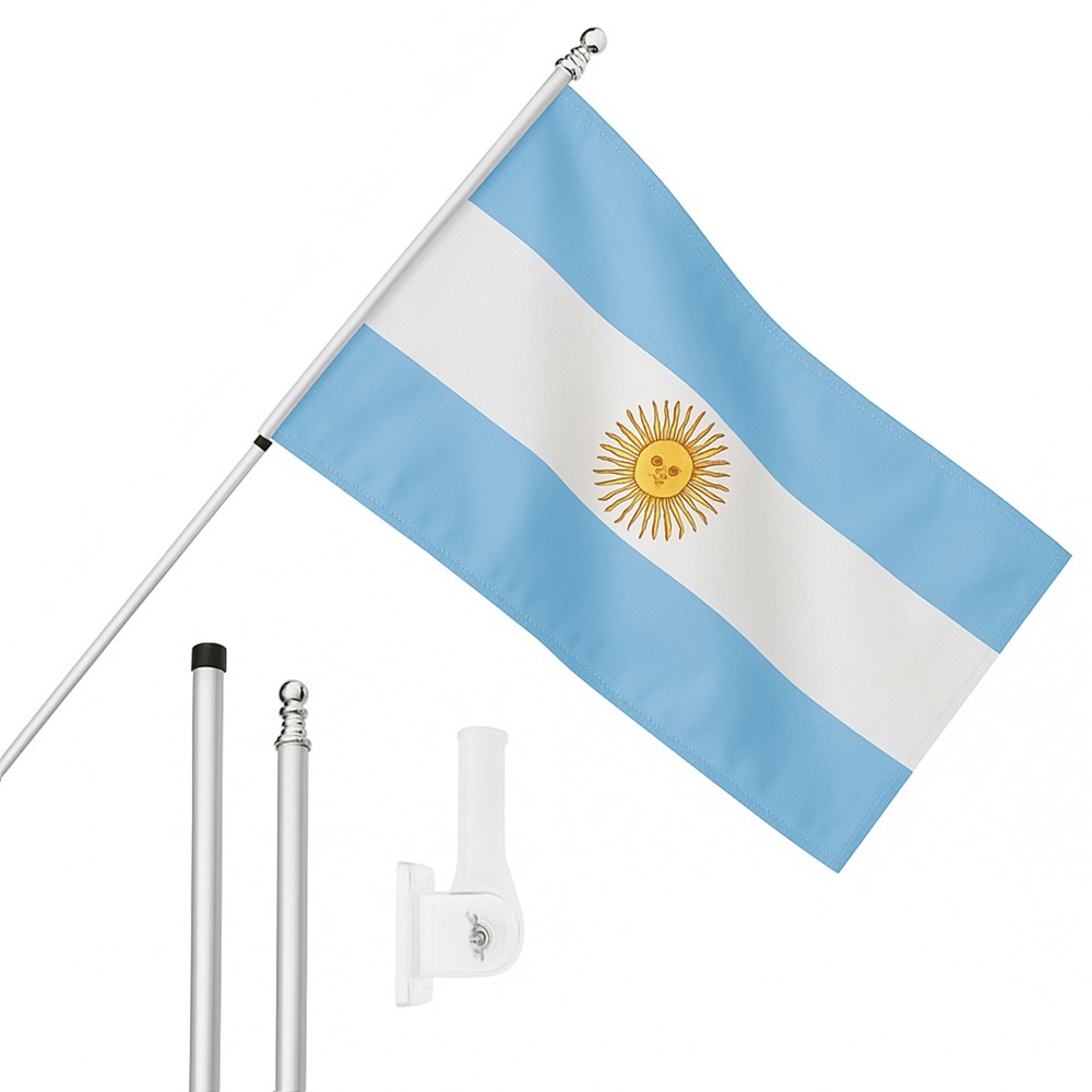 Click to view product details and reviews for Large 5ft X 3ft Argentina Flag With 6ft Pole Wall Bracket.