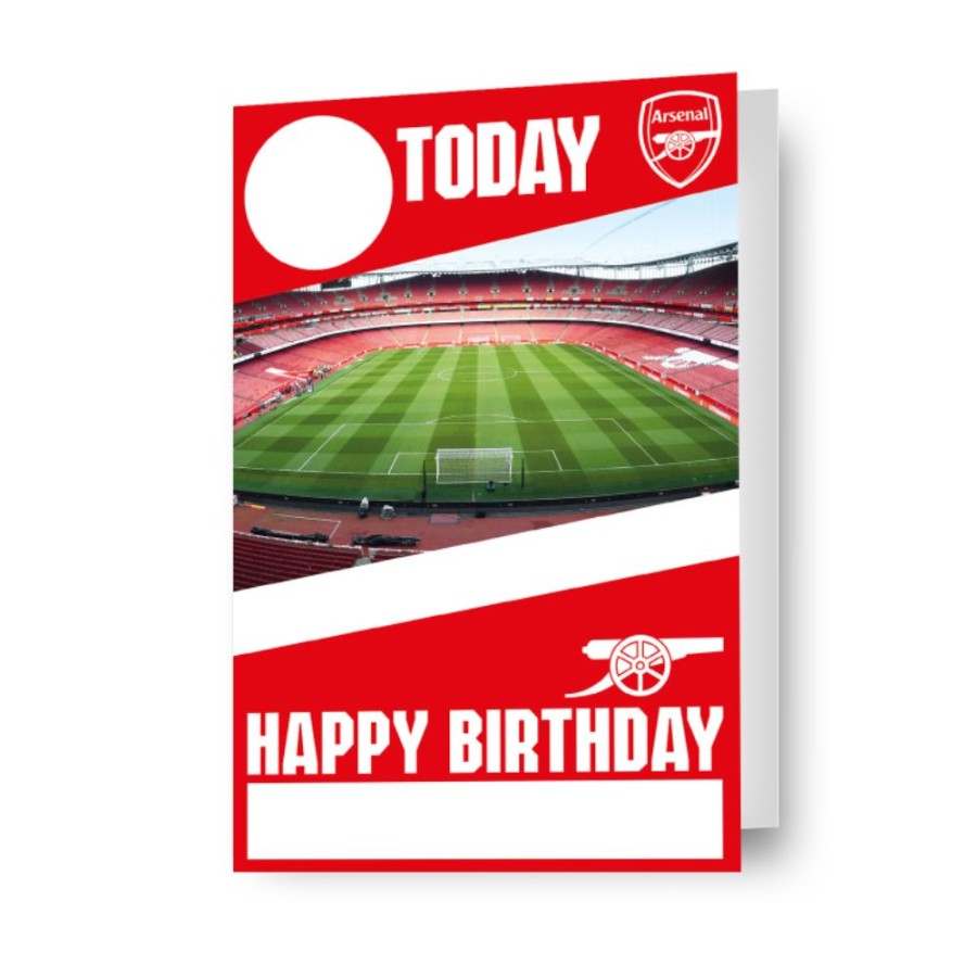 Arsenal FC Personalise Birthday Card With Sticker Sheet