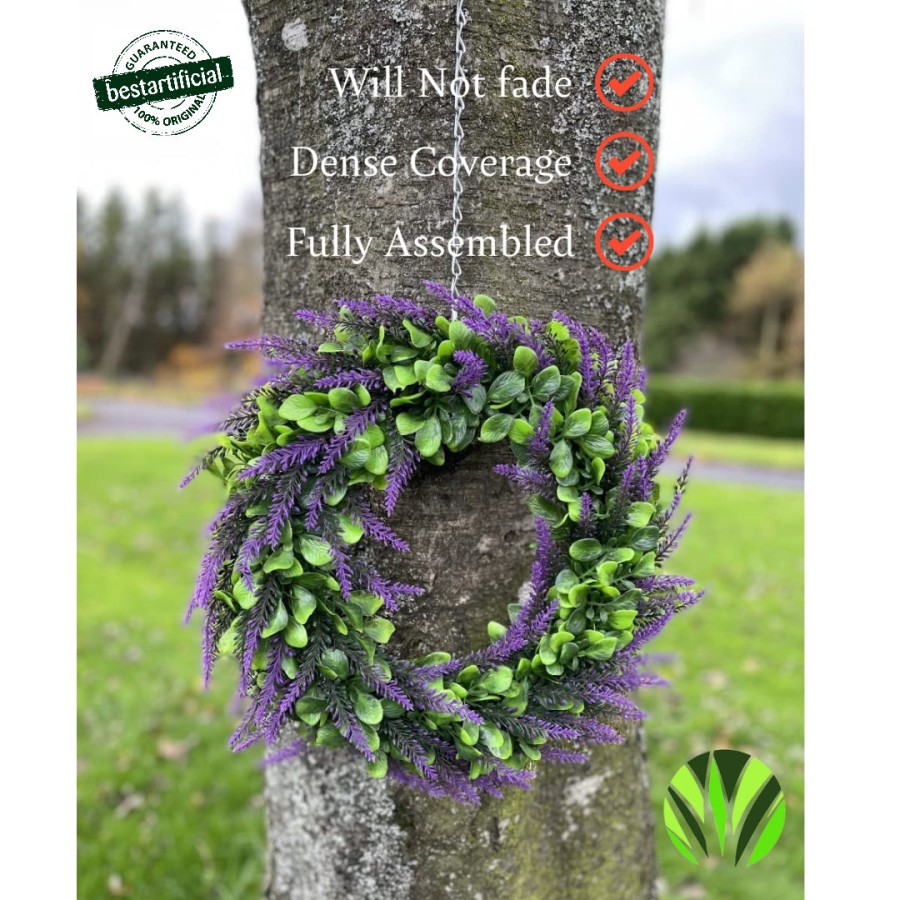 Artificial Purple Lavender Wreath