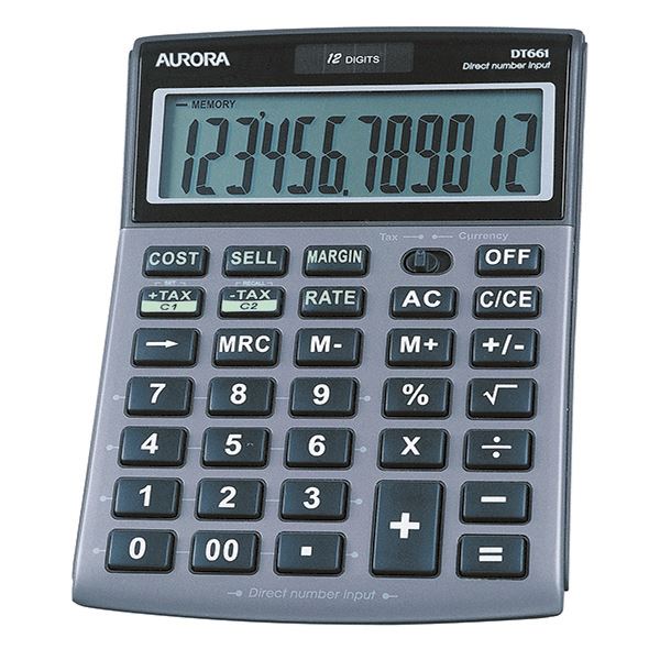 Aurora 12 Digit Desktop Calc Dt661 - AO40364