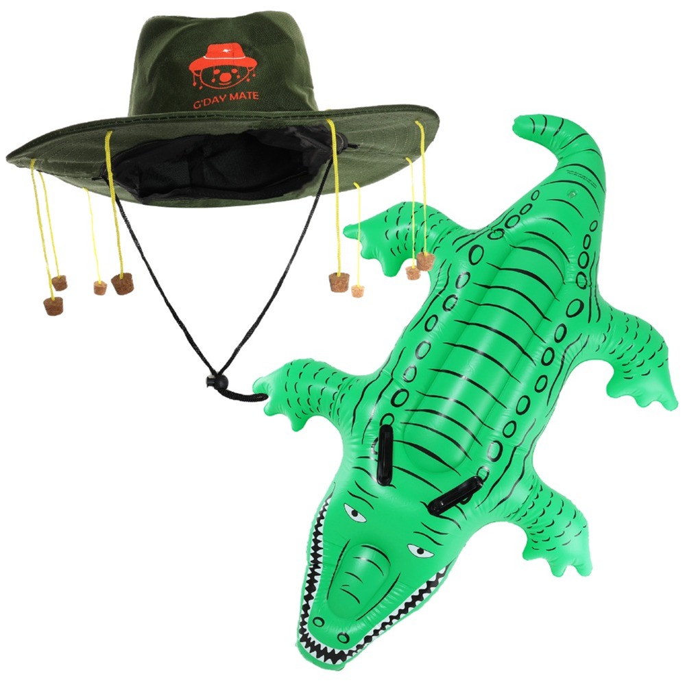 CROCODILE DUNDEE AUSTRALIAN AUSSIE FLAG CORK HAT FANCY DRESS - Foto 2