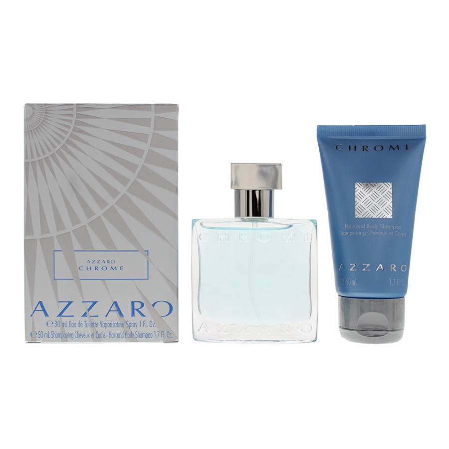 Azzaro Chrome Eau De Toilette 30ml + Hair And Body Shampoo 50ml Gift Set
