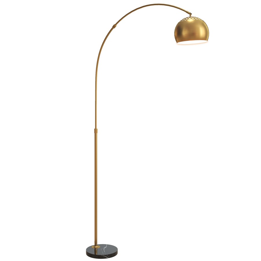 Click to view product details and reviews for Homcom 180cm Arc Floor Lamp For Living Room Modern Adjustable Standing Lamp With Foot Switch Faux Black Marble Base And Bell Shade For Home Offices.