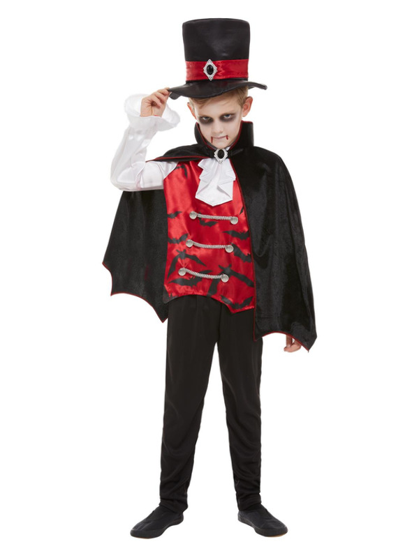 Click to view product details and reviews for Vampire Costume Black – Boys Outfit With Cape Medium.