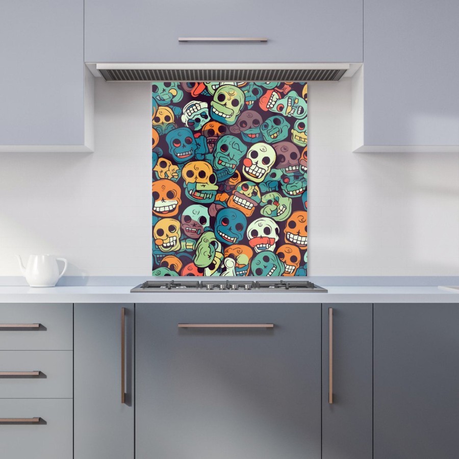 Click to view product details and reviews for Smiling Skulls Pattern Kitchen Splashback W600mm X H750mm.