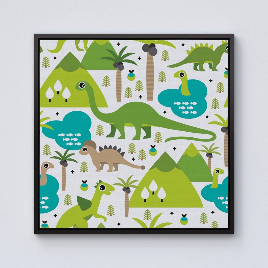 Click to view product details and reviews for Baby Dinosaur Print Framed Canvas 10 X 10 Black.