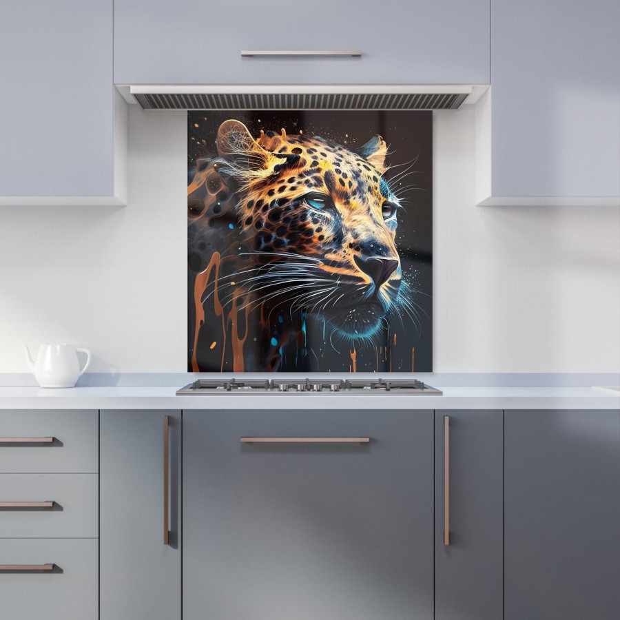 Click to view product details and reviews for Leapoard Face Splashart Dark Background Kitchen Splashback W700mm X H650mm.