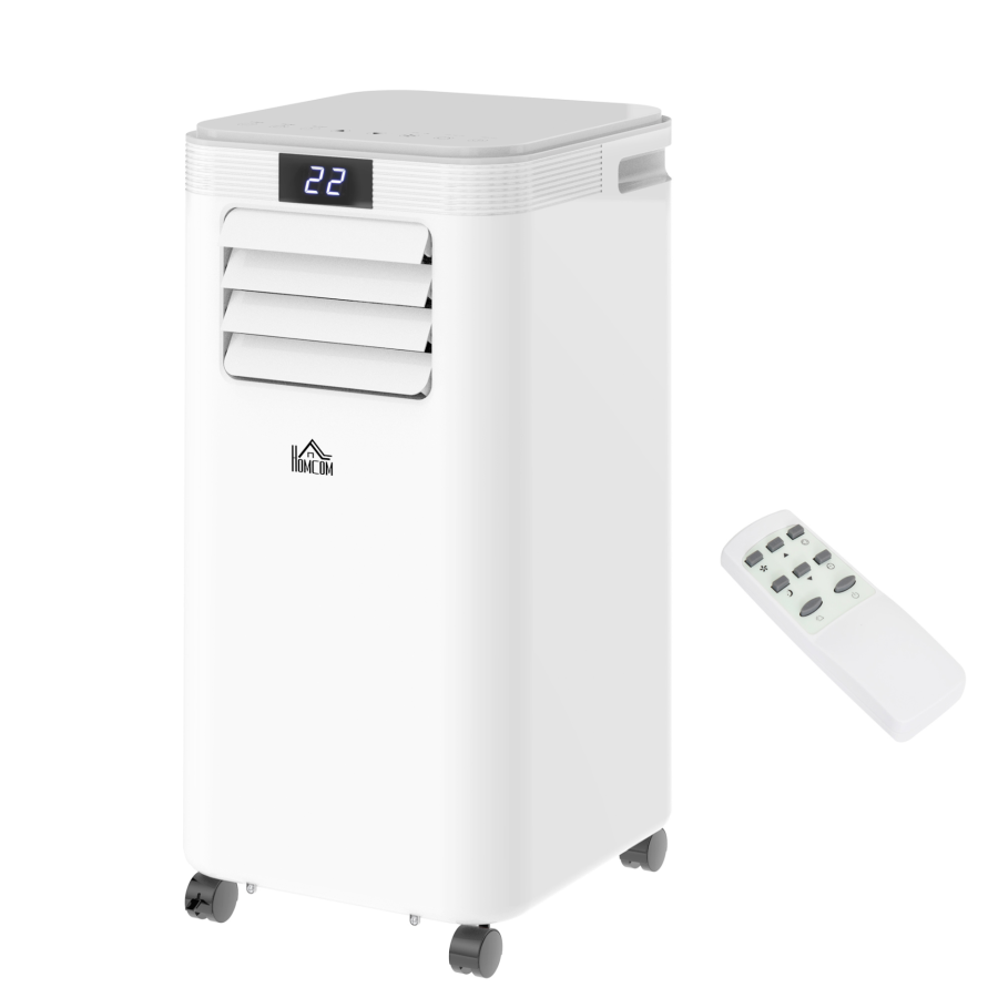 Click to view product details and reviews for Homcom 8000 Btu 4 In 1 Compact Portable Mobile Air Conditioner Unit Cooling Dehumidifying Ventilating W Fan Remote Led Display 24 Hr Timer Auto Shut.