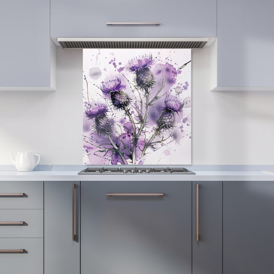 Click to view product details and reviews for Vibrant Scottish Thistle Art Kitchen Splashback W700mm X H650mm.