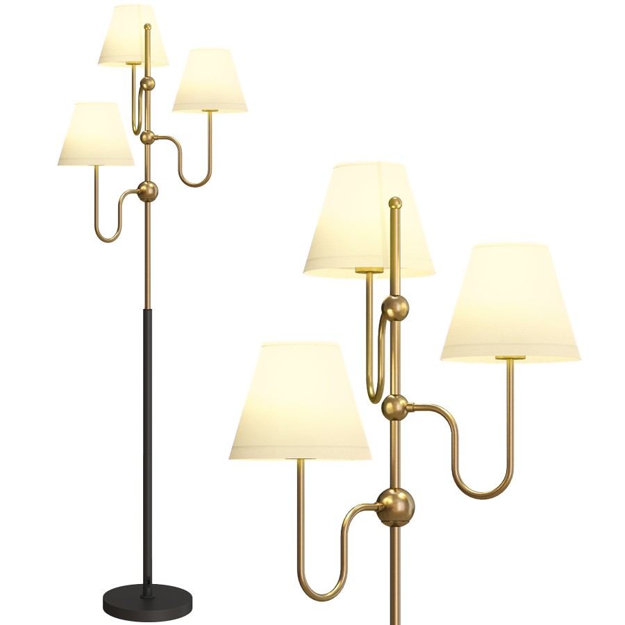 Click to view product details and reviews for Homcom Floor Lamp 165 Cm Tall Standing Lamp With 3 Light And Foot Switch For Living Room Bedroom Bedside Office E27 Base Without Bulb 40w Max.
