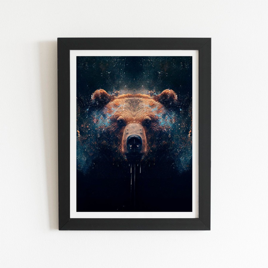 Click to view product details and reviews for Brown Bear Face Splashart Art Prints 8 X 10 Black Frame.