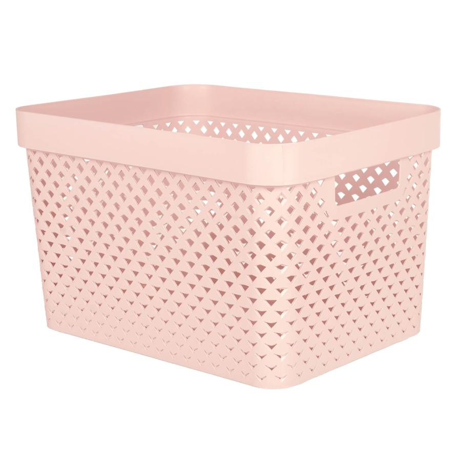 Click to view product details and reviews for Curver Pure Home Storage Basket Plastic Box Crafts Office Tidy Pink 17l.