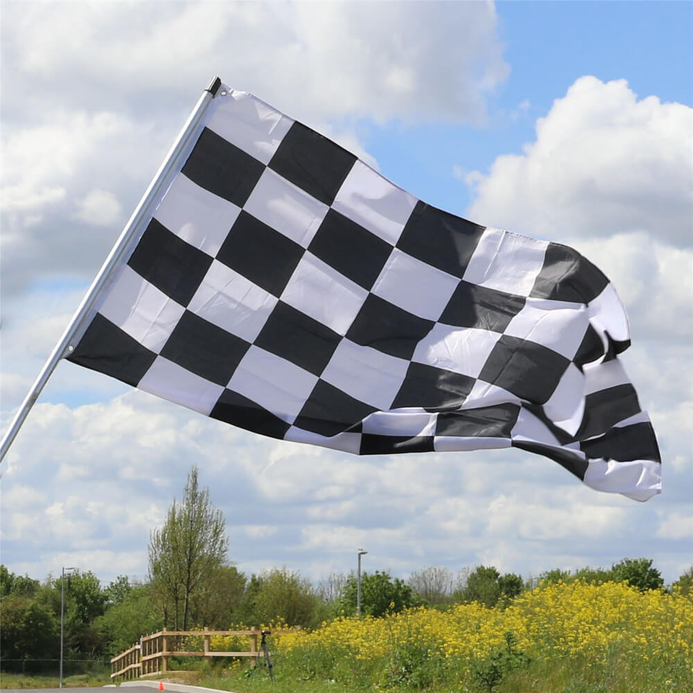 Trade Winds 5x8 Ft Black And White Checkered Flag – Rough Tex Knitted Polyester Banner