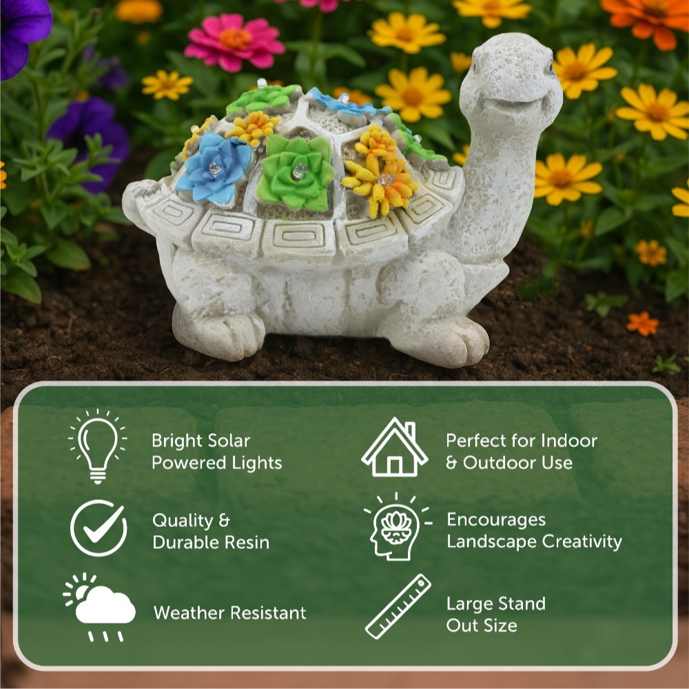 Solar Tortoise Statue (25x14x16cm)