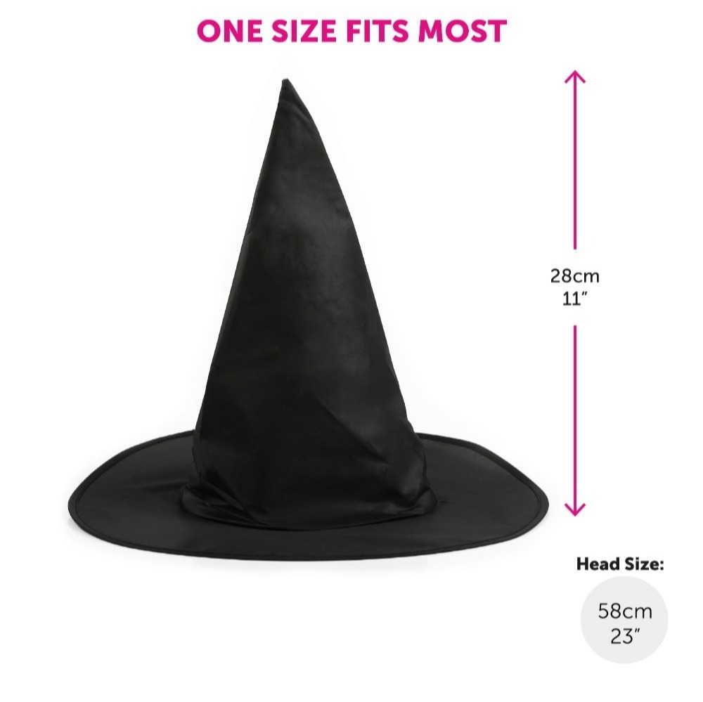 Child's Kind Witch Costume | 5 Pcs | Skirt, Hat, Broom, Plait & Wand