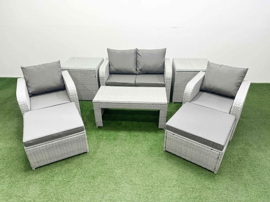Click to view product details and reviews for Fimous Light Grey Pe Wicker Rattan Garden Furniture Set Sofa Set Reclining Adjustable Chair Oblong Coffee Table 6 Seater 2 Big Stools 2 Side Table. Click to view product details and reviews for Fimous Light Grey Pe Wicker Rattan Garden Furniture Set Sofa Set Reclining Adjustable Chair Oblong Coffee Table 6 Seater 2 Big Stools 2 Side Table.