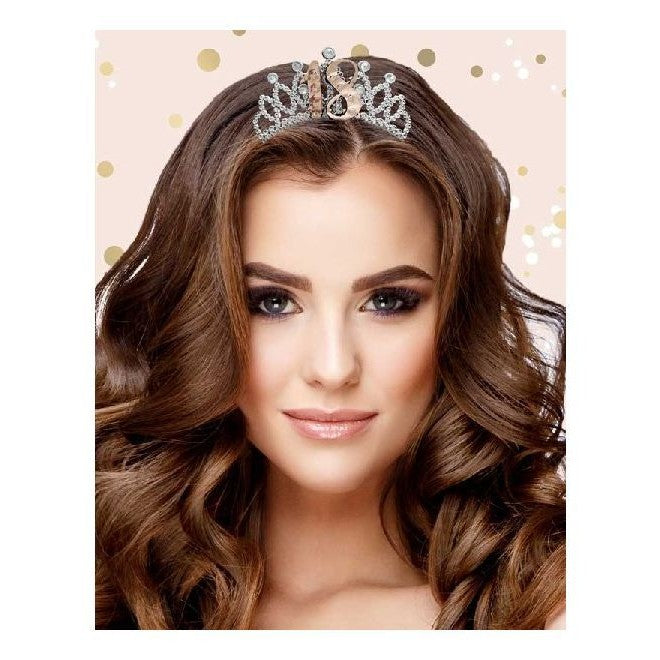Click to view product details and reviews for Rose Gold Diamante 18th Birthday Celebration Tiara.