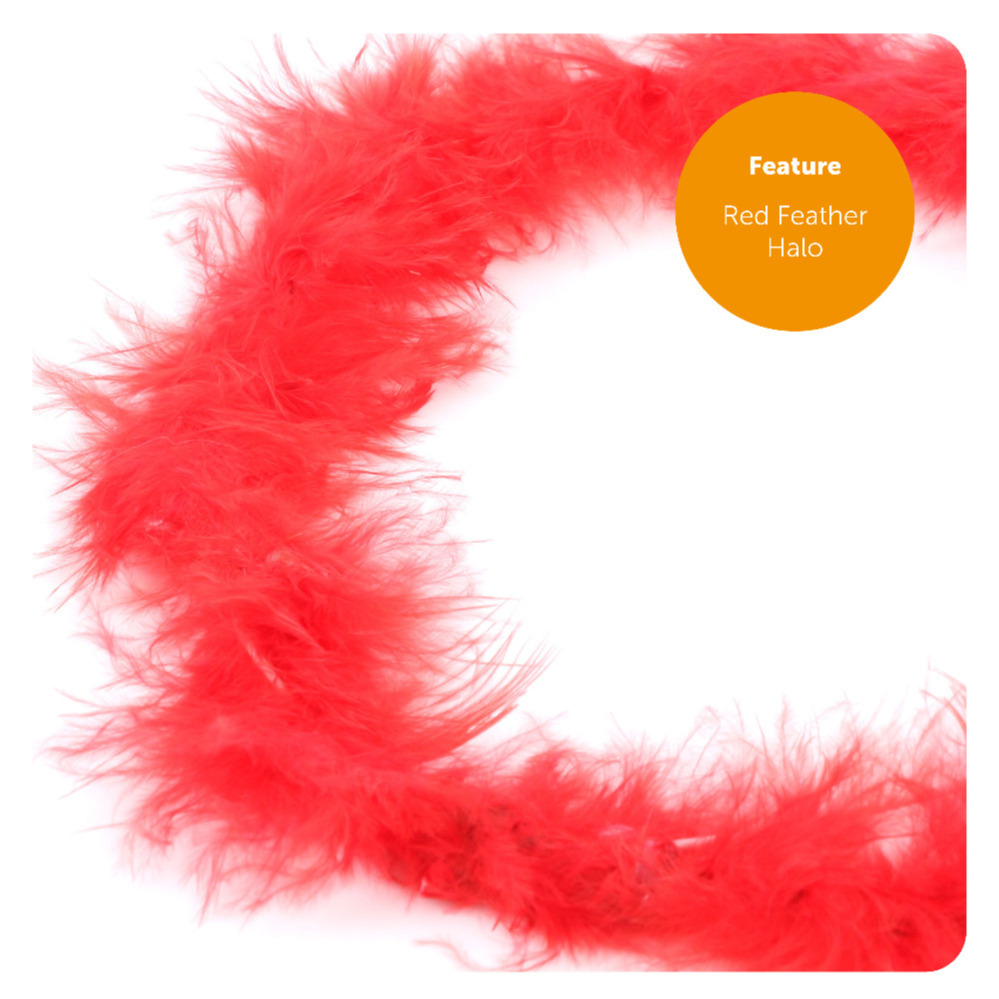 Feathered Red Devil Halo Headband Accessory