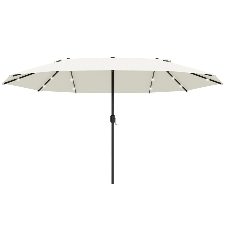 Click to view product details and reviews for Outsunny 44m Parasol With Led Solar Light Cream White.