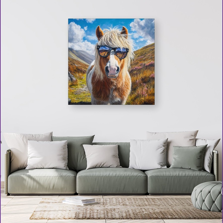 Click to view product details and reviews for Shetland Pony Wearing Glasses Canvas Extra Large 40 X 40.