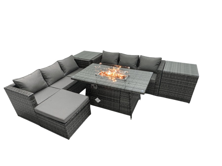 Click to view product details and reviews for Fimous Rattan Garden Furniture Firepit Dining Set 6 Seater Lounge Sofa Table Set With 2 Side Tables Footstool. Click to view product details and reviews for Fimous Rattan Garden Furniture Firepit Dining Set 6 Seater Lounge Sofa Table Set With 2 Side Tables Footstool.