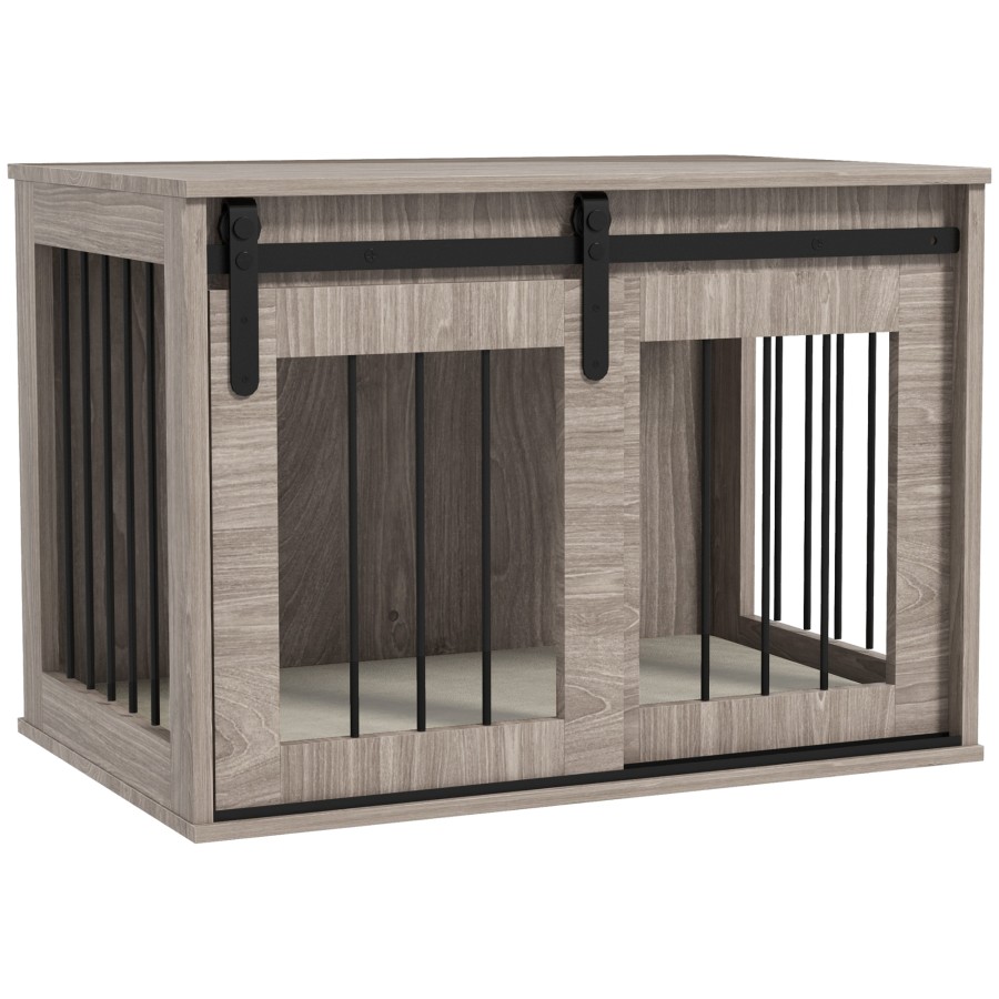 PawHut Dog Crate Furniture with Removable Cushion, for Medium Dogs - Brown