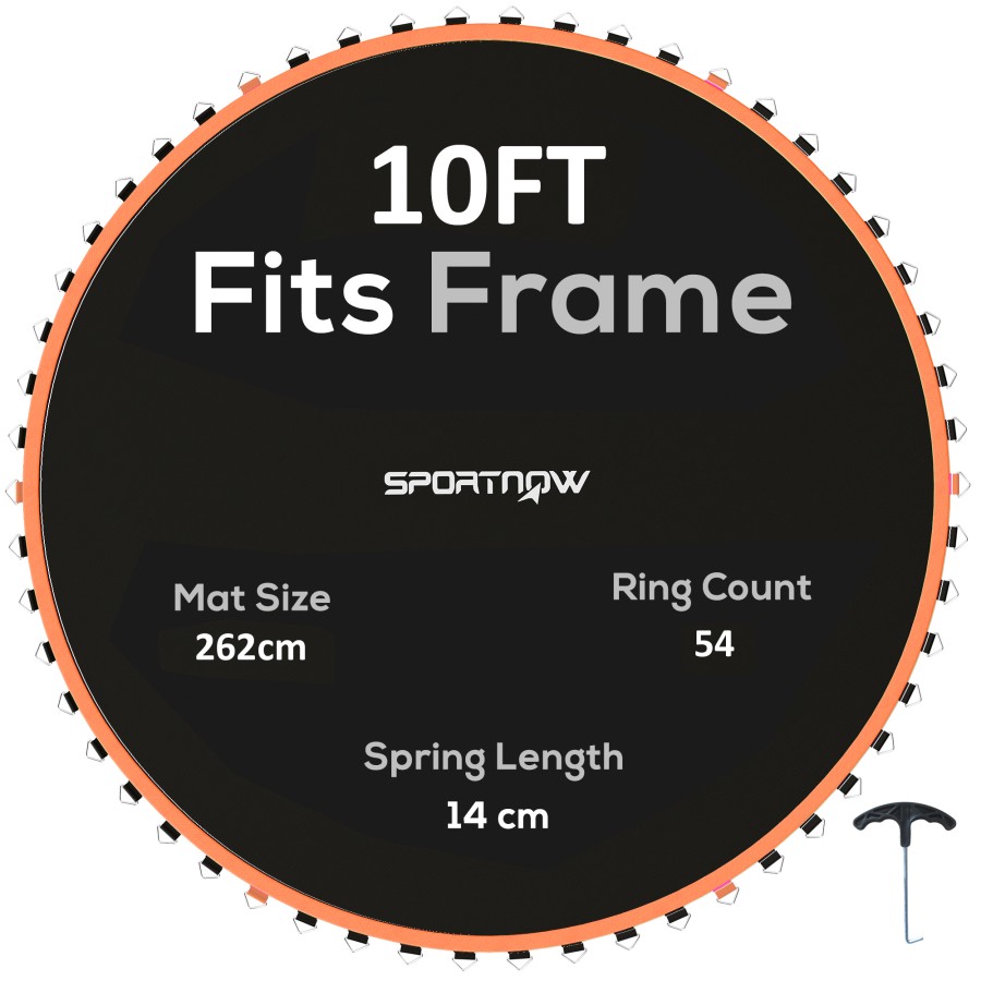 Click to view product details and reviews for Sportnow Trampoline Replacement Mat With Eight Rows Of Stitching Spring Pull Tool 54 V Hooks For 10ft Trampoline Using 14cm Springs Trampoline Ju.