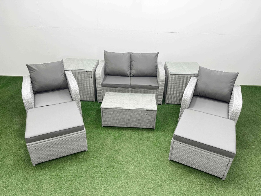 Click to view product details and reviews for Fimous Light Grey Pe Wicker Rattan Garden Furniture Sets Sofa Set Reclining Adjustable Chair Rectangular Coffee Table 6 Seater 2 Big Stools 2 Side Tab. Click to view product details and reviews for Fimous Light Grey Pe Wicker Rattan Garden Furniture Sets Sofa Set Reclining Adjustable Chair Rectangular Coffee Table 6 Seater 2 Big Stools 2 Side Tab.