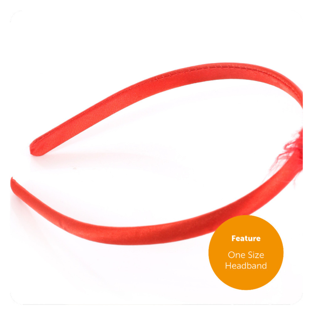 Feathered Red Devil Halo Headband Accessory