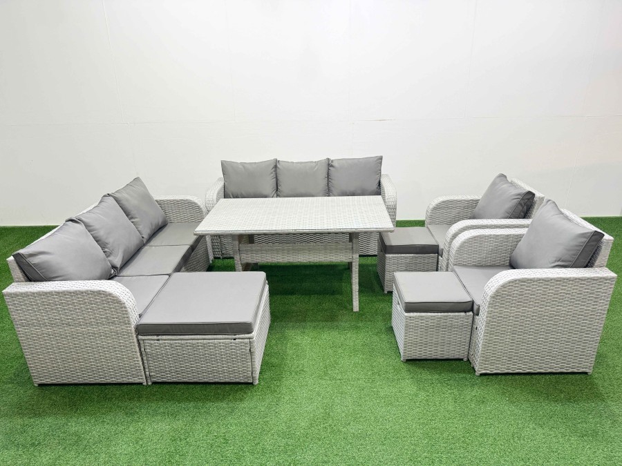 Click to view product details and reviews for Fimous Pe Rattan High Back Lounge Sofa Set Patio Rectangular Dining Table Chairs Set With 3 Seater Sofa Reclining Chair 3 Stools Light Grey. Click to view product details and reviews for Fimous Pe Rattan High Back Lounge Sofa Set Patio Rectangular Dining Table Chairs Set With 3 Seater Sofa Reclining Chair 3 Stools Light Grey.