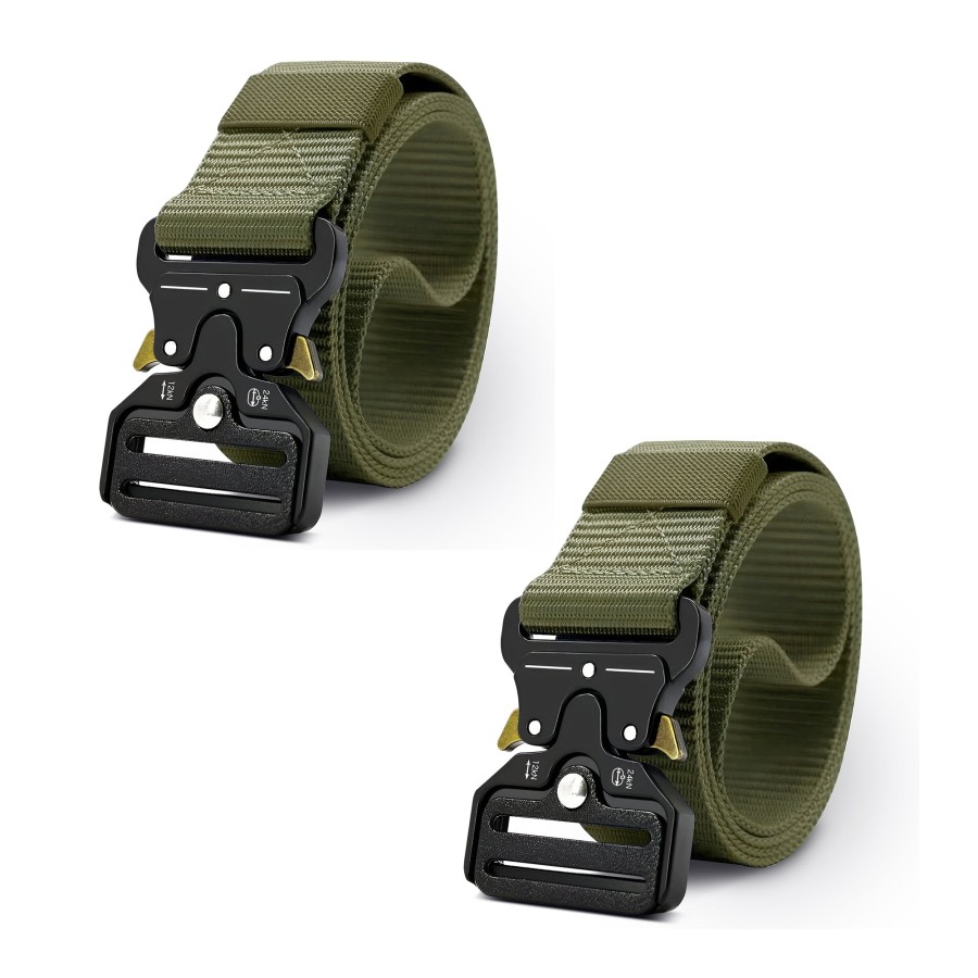 Click to view product details and reviews for Fabric Trim Mens Belt Adjustable Buckle Fit For Men Dress 5337 Army Green.