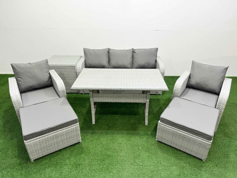 Click to view product details and reviews for Fimous Pe Rattan Garden Furniture Set Reclining Chair Sofa Lounge Sofa Set Rectangular Dining Table Side Table 2 Big Footstool Light Grey. Click to view product details and reviews for Fimous Pe Rattan Garden Furniture Set Reclining Chair Sofa Lounge Sofa Set Rectangular Dining Table Side Table 2 Big Footstool Light Grey.