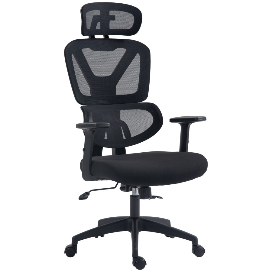 Click to view product details and reviews for Vinsetto Mesh Office Chair Swivel Desk Chair With Headrest Black.