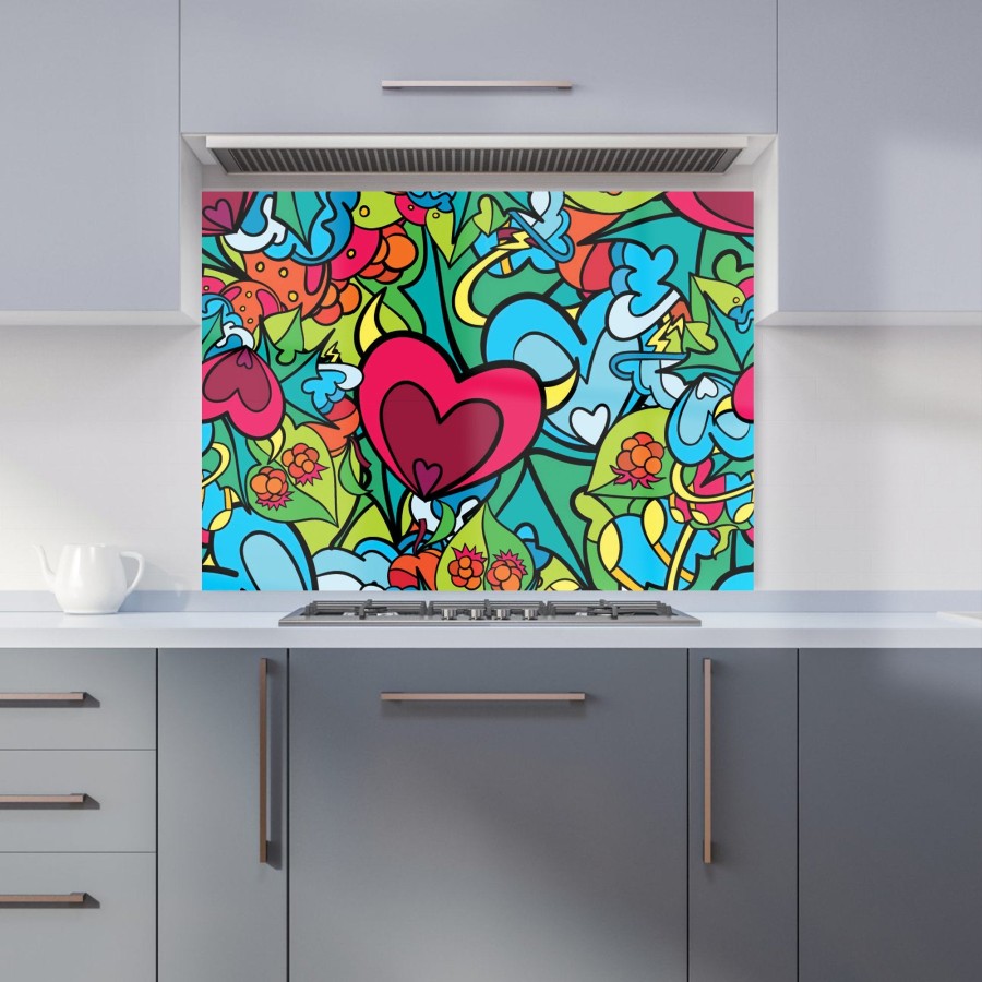 Click to view product details and reviews for Hippie Psychedelic Pattern Kitchen Splashback W595mm X H745mm.