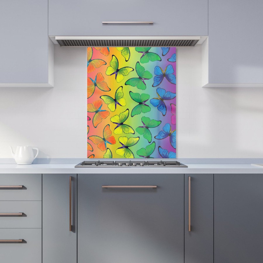 Click to view product details and reviews for Multicoloured Butterfly Pattern Kitchen Splashback W600mm X H750mm.