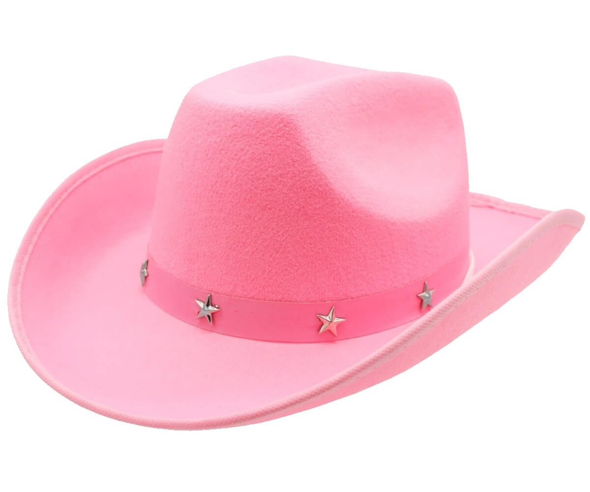 Click to view product details and reviews for Pink Star Studded Cowboy Hat Single.
