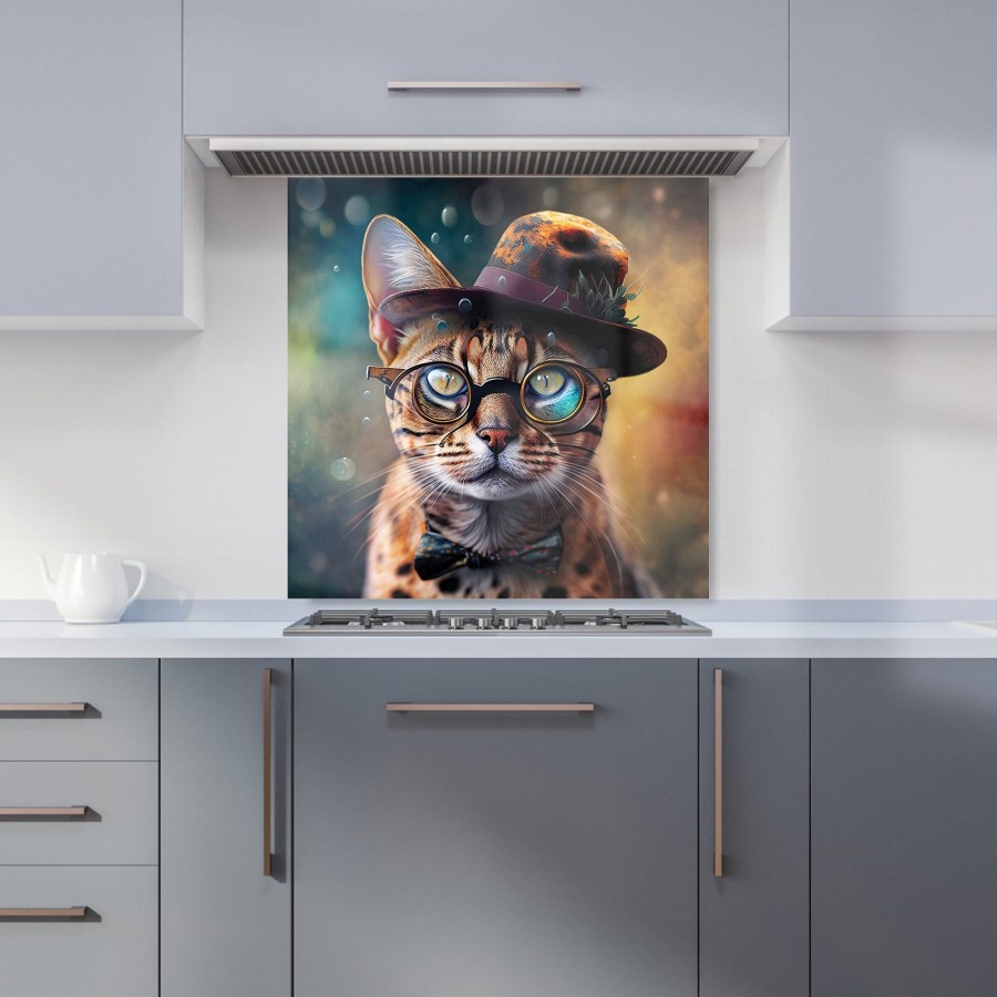 Click to view product details and reviews for Bengal Cat Face With Splashart Kitchen Splashback W600mm X H600mm.