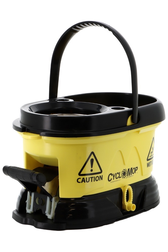 Bucket with Caution sign