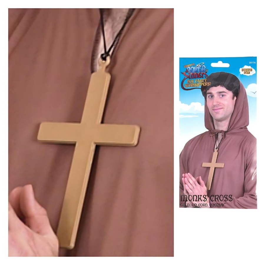 Click to view product details and reviews for Gold Nuns Monks Priest Fancy Dress Crosses In Pvc.