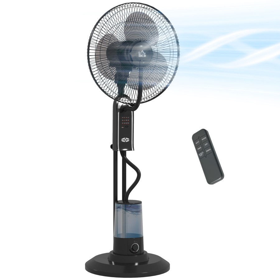 Click to view product details and reviews for Homcom Pedestal Fan With Water Mist Spray Spray Misting Fan With 70Â° Oscillation Tilt Head 3 Speeds 3 Modes Adjustable Mist 32l Water Tank Fo.