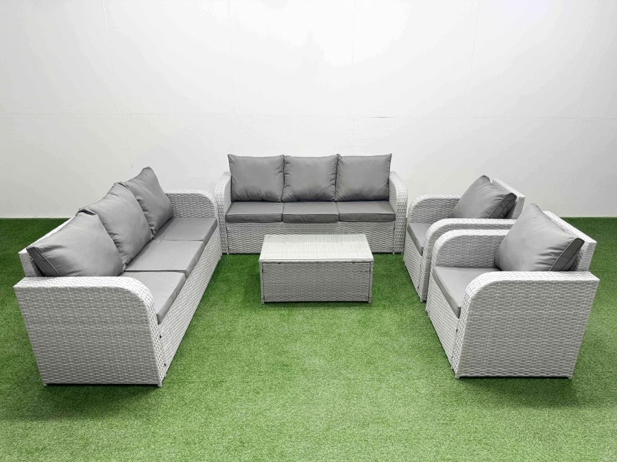 Click to view product details and reviews for Fimous Pe Rattan High Back Lounge Sofa Set Patio Coffee Table Chairs Set With 3 Seater Sofa Reclining Chair Light Grey. Click to view product details and reviews for Fimous Pe Rattan High Back Lounge Sofa Set Patio Coffee Table Chairs Set With 3 Seater Sofa Reclining Chair Light Grey.