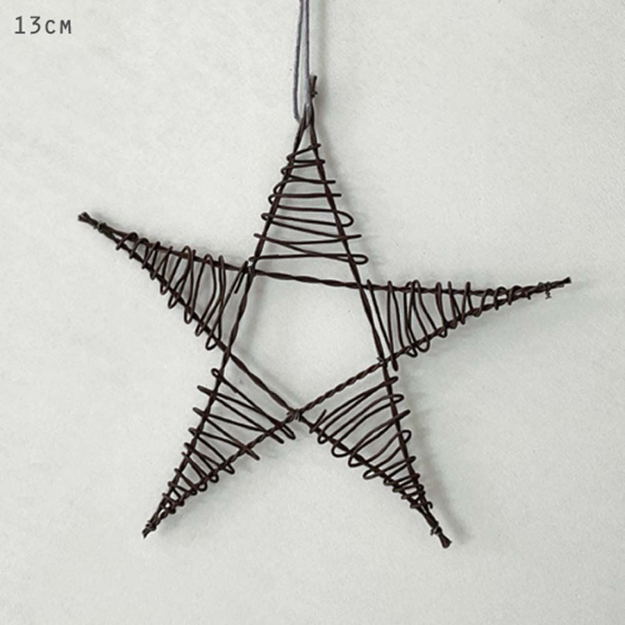 East of India Rusty Wire Hanging Christmas Decoration - Star