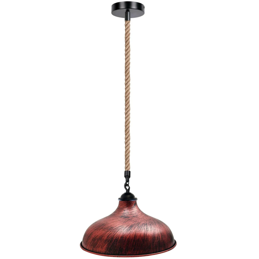 Click to view product details and reviews for Modern Retro Industrial Hemp Hanging Ceiling Pendant Light 5052 No Rustic Red.