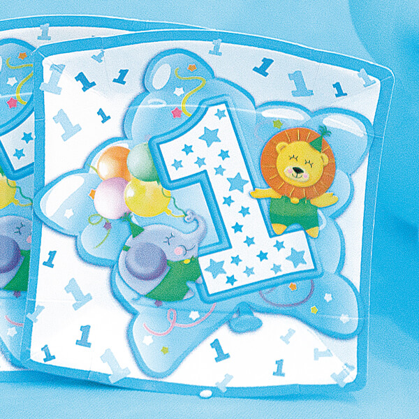 Click to view product details and reviews for Baby Boy Plates Square Age 1 24cm 10s.