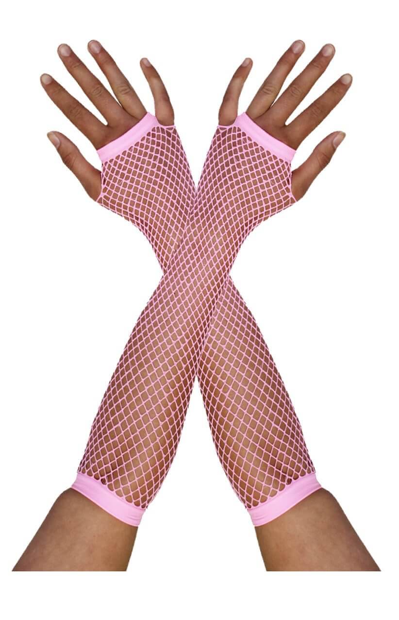 Baby Pink Fishnet Gloves