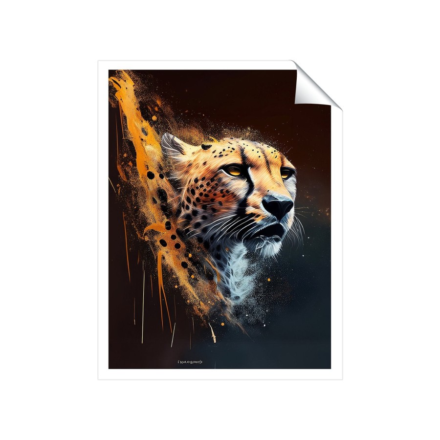 Click to view product details and reviews for Cheetah Face Splashart Dark Background Art Prints 8 X 10 No Frame.